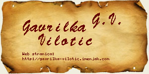Gavrilka Vilotić vizit kartica